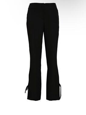 Topshop Black Boot-Cut Tie-Hem Pants